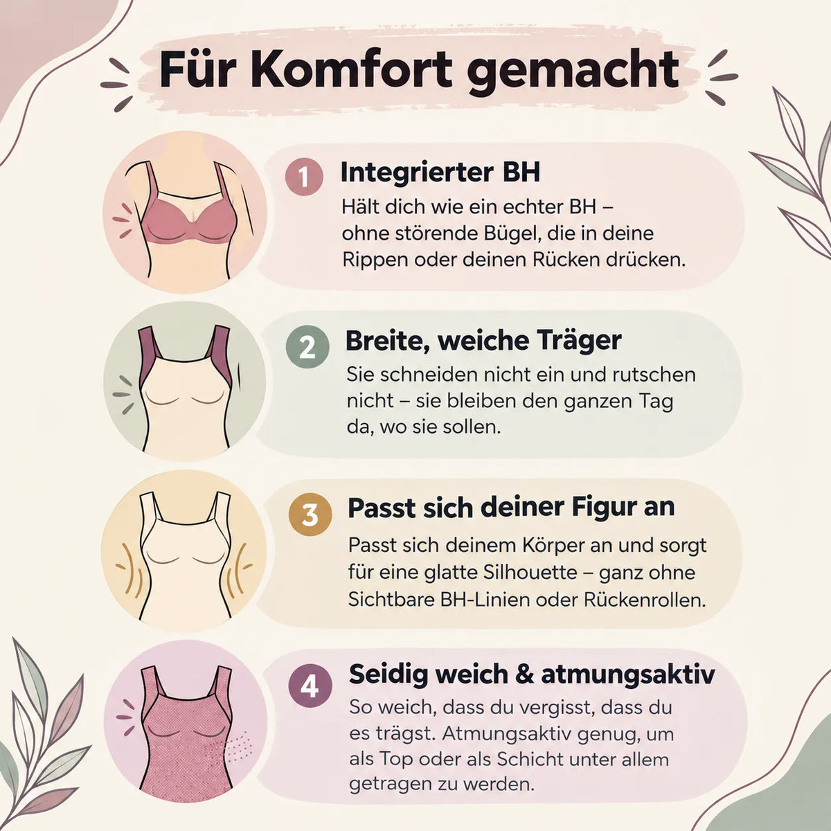 Komfort-Shaper-Tanktop mit integriertem BH