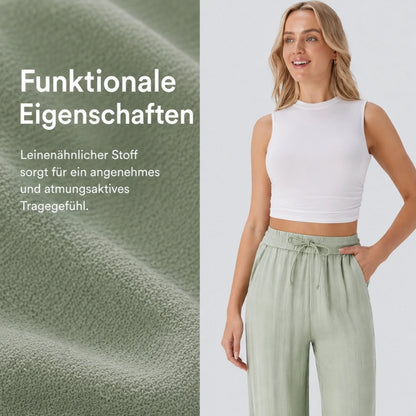 Lässige Hose mit hoher Taille und Kordelzug