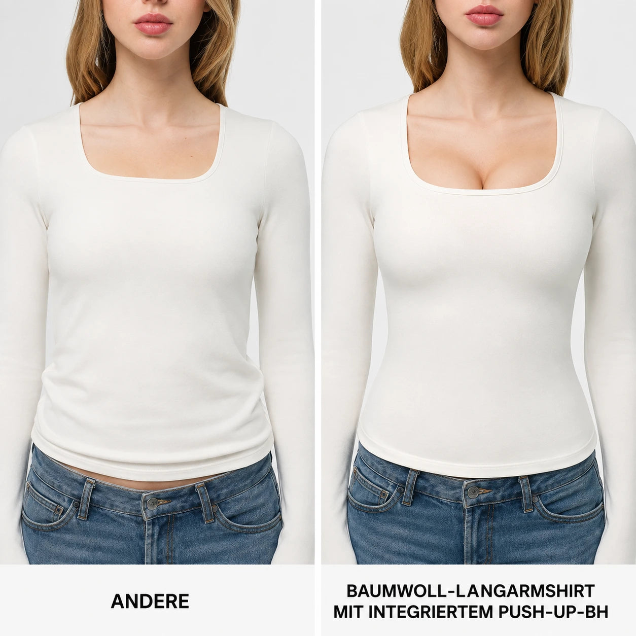 Natürliches 2-in-1-Lifting-Langarmshirt