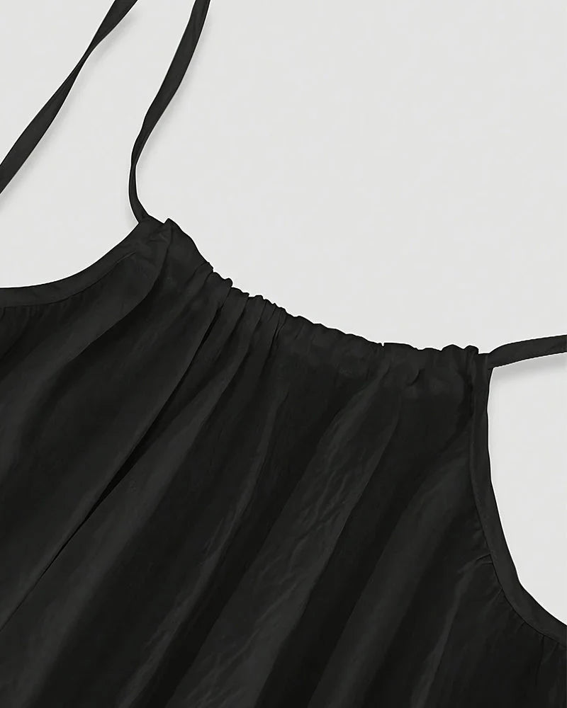 Einfarbiges rückenfreies Cami-Kleid für Damen