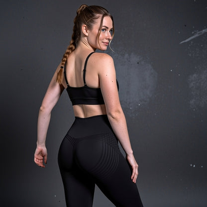 3D-Anti-Cellulite-Leggings Schwarz