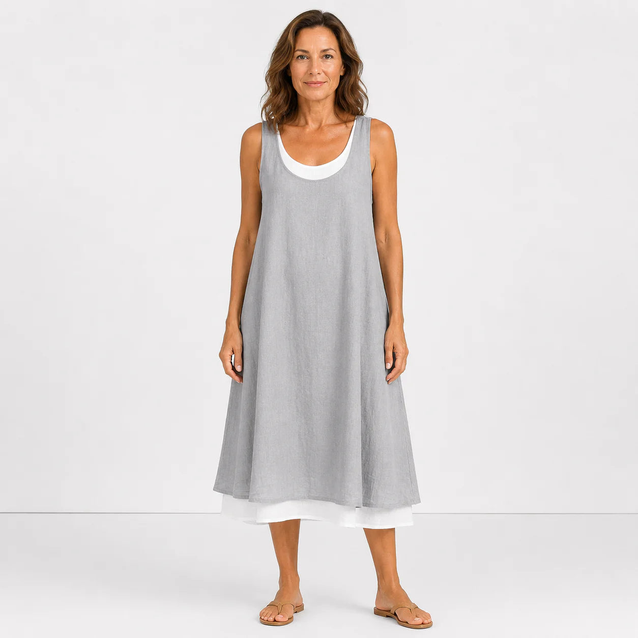 Lässiges ärmelloses Colorblock-Minikleid für Damen (Urlaubsstil)