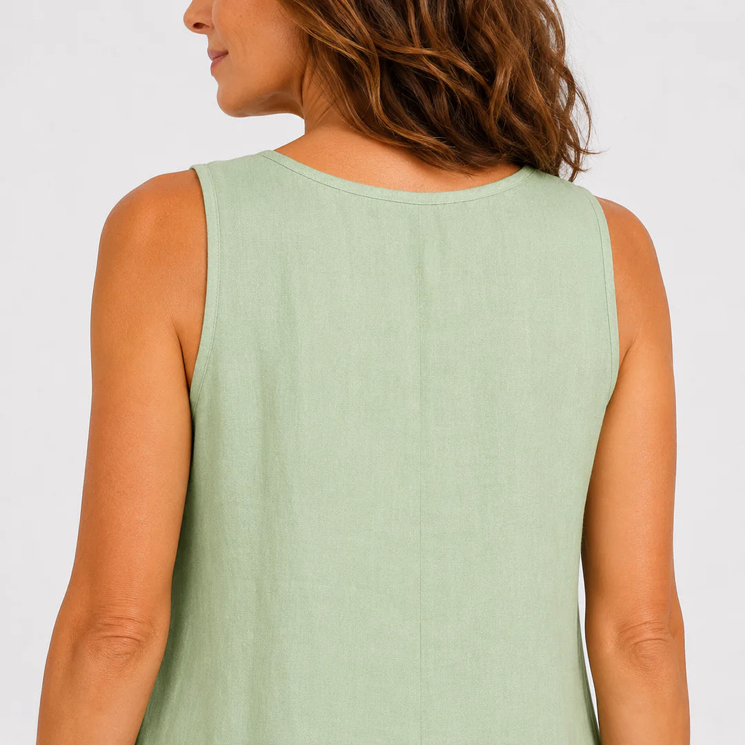 Lässiges ärmelloses Colorblock-Minikleid für Damen (Urlaubsstil)