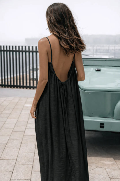 Einfarbiges rückenfreies Cami-Kleid für Damen