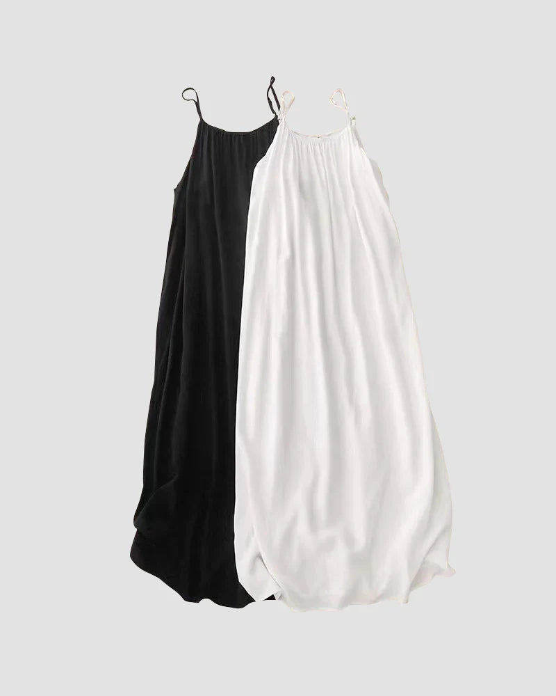 Einfarbiges rückenfreies Cami-Kleid für Damen