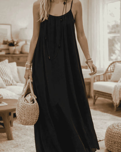 Einfarbiges rückenfreies Cami-Kleid für Damen
