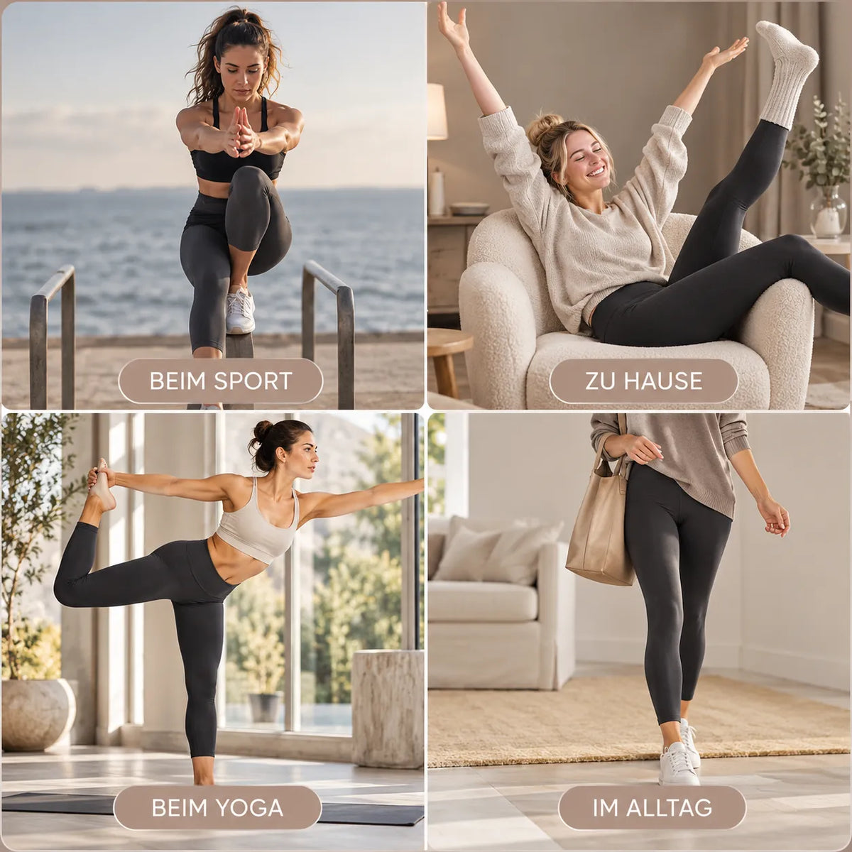 Shapingleggings Sport Leggings mit Taschen