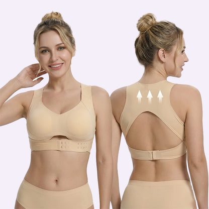Front Closure Cross-Back Wireless Posture Bra