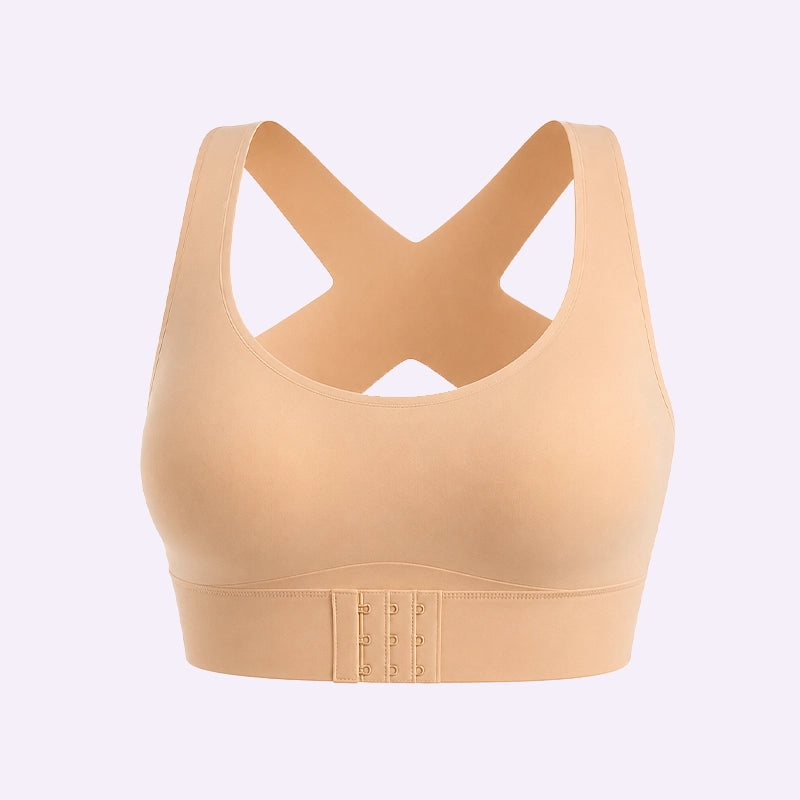 Front Closure Cross-Back Wireless Posture Bra