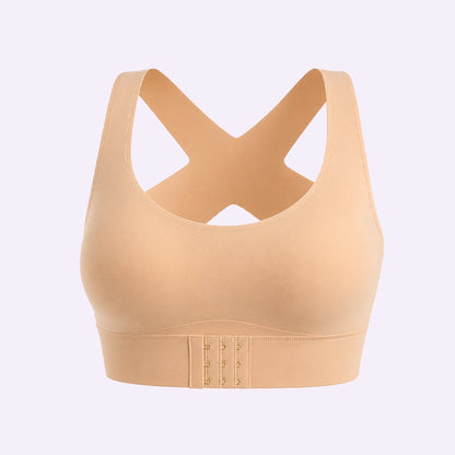 Front Closure Cross-Back Wireless Posture Bra