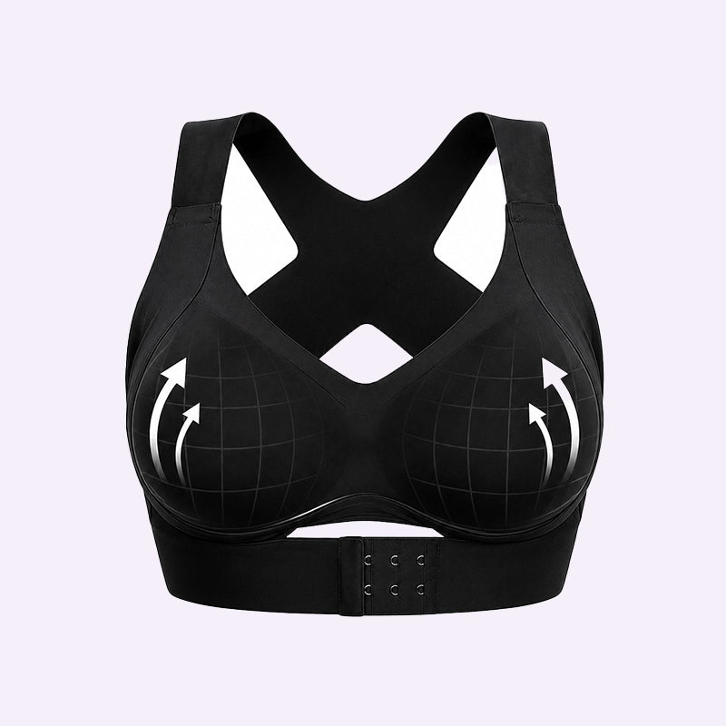 Front Closure Cross-Back Wireless Posture Bra