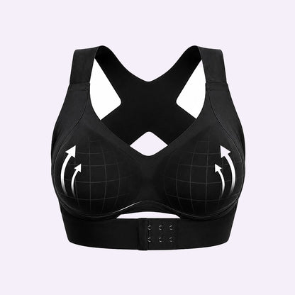 Front Closure Cross-Back Wireless Posture Bra