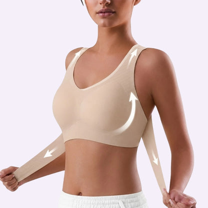 Front Closure Cross-Back Wireless Posture Bra