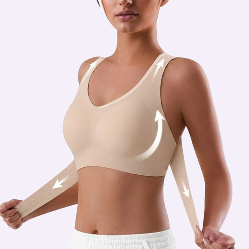 Front Closure Cross-Back Wireless Posture Bra