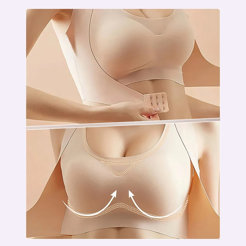 Front Closure Cross-Back Wireless Posture Bra